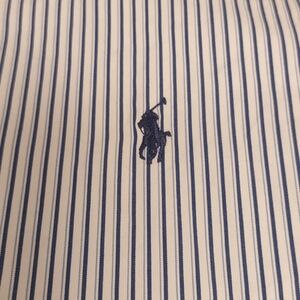 Ralph Lauren Classic Fit Button Down Shirt Mens XL Blue White Stripe Long Sleeve